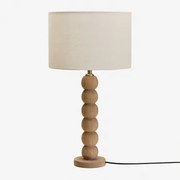 Soler Mangohouten Tafellamp Mangohout & Gebroken Wit Ø30 Cm - ↑25 Cm Arlina - Sklum