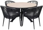Quincy Lissabon dining tuinset 120xH75 cm rond 5 delig polywood