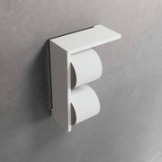 Novellini Frame toiletrolhouder met planchet 21,2x9,7x31,1cm mat wit