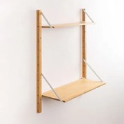 Modulaire Wandplank Van Bamboe Kolex Bruin – Natuurlijk Hout & 2 Legplanken Van 64 Cm - Sklum