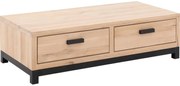 Goossens Salontafel Sans rechthoekig, hout eiken blank, urban industrieel, 135 x 38 x 65 cm