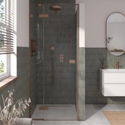 Saqu Parro Douchedeur 90x210 cm Geborsteld Koper Helder Glas