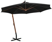 vidaXL 313772  Hanging Parasol with Pole Black 3,5x2,9 m Solid Fir Wood