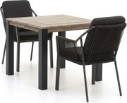 Diningset Tierra Outdoor | 2 personen teakhout | Tuinset stapelbaar | 3-delig | Kees Smit Tuinmeubelen