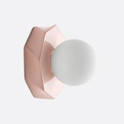 Wand- of plafondlamp, facet geslepen, keramiek en opaline glas, HOLI