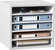 VEVOR 355 x 305 x 330 mm brievenbak bureau organizer, 2,3-5,6 cm verstelbaar A4 stapelbaar liggend, papierlade, opbergsysteem bureau organizer, archivering (wit, 5 compartimenten)