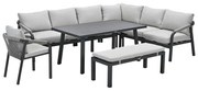 Garden Impressions Tarera lounge dining set 7-delig - donker grijs