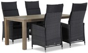 Tuinset 4 personen 180 cm Wicker Zwart Garden Collections Madera/Bristol