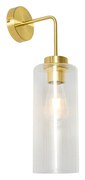 Art Deco wandlamp goud met glas - Laura