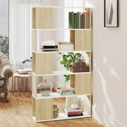 vidaXL Boekenkast/kamerscherm 80x24x155 cm spaanplaat wit sonoma eiken