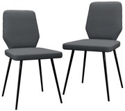 vidaXL Eetkamerstoelen 2 st stof donkergrijs