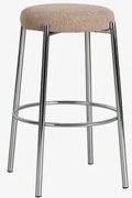 Zantria Hoge Gestoffeerde Kruk En Ijzer ↑75 Cm & Stof Grijs – Taupe - Sklum