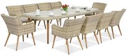 Exclusieve dining tuinset met grote tafel Córdoba voor 10 personen Garden Point zandkleur