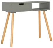 vidaXL Wandtafel 80x30x72 cm massief grenenhout grijs