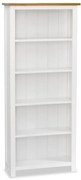 vidaXL Boekenkast met 5 schappen 60x22,5x140 cm massief eikenhout