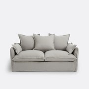 Slaapbank H14 cm, gekreukt linnen, Odna