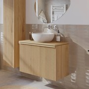 Ben Linea voorgemonteerd badmeubel met keramische waskom 80cm eiken naturel
