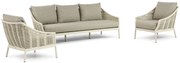Stoel en Bank Loungeset 5 personen Aluminium/Wicker Taupe  Apple Bee Milou