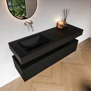 Zaro Alan badmeubel 140cm urban 1 lade met vrijhangende wastafel cloud links zonder kraangat urban