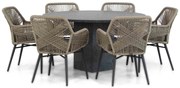 Tuinset Ronde Tuintafel 6 personen 140 cm Rope Taupe Lifestyle Garden Furniture Advance/Graniet