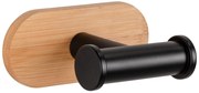 Wenko Orea Turbo-Loc Bamboo handdoekhaak dubbel zwart mat