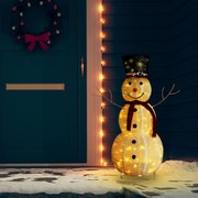 vidaXL Decoratieve sneeuwpop LED 120 cm luxe stof