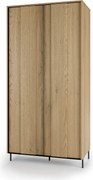 Kledingkast Melveni 100, Cremona eiken, Zwart, 200x99x55cm, 88 kg, Kledingkast deuren: Met scharnieren
