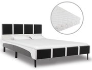 vidaXL Bed met matras kunstleer zwart en wit 140x200 cm