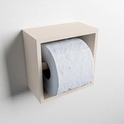 Mondiaz Easy Toiletrolhouder - 16x16x8.6cm - Inbouw/opbouw - Solid surface - Linen mat m80112LI