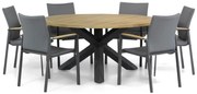 Tuinset Ronde Tuintafel 6 personen 160 cm Aluminium/textileen Grijs  Lifestyle Garden Furniture Brandon/Rockville