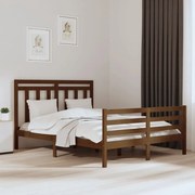 vidaXL Bedframe massief hout honingbruin 150x200 cm 5FT King Size