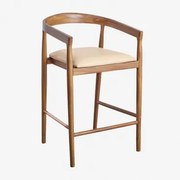 Visby Hoge Leren Kruk (70 Cm) Beige Vintage - Sklum