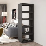 vidaXL Boekenkast/kamerscherm 60x35x167 cm massief grenenhout grijs