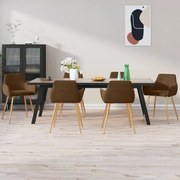 vidaXL Eetkamerstoelen 6 st fluweel bruin