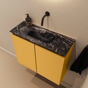 Mondiaz Ture DLux toiletmeubel 60cm ocher met wastafel lava midden zonder kraangat