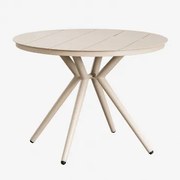 Valerie Ronde Aluminium Tuintafel Tapioca Beige & Ø100 Cm - Sklum