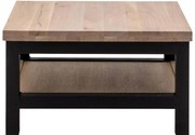 Goossens Hoektafel Santos, hout eiken bruin, urban industrieel, 70 x 40 x 70 cm