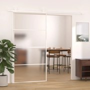 vidaXL Schuifdeur 102,5x205 cm mat ESG-glas en aluminium wit