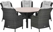 Garden Impressions Marbella tuinset 6-delig earl grey - Tulli tuintafel Ø148 cm