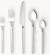 Hoogglans gepolijste bestekset Miles in gehamerde look, 4 personen (20-delig)