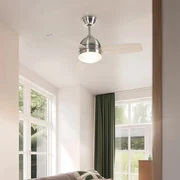 Plafondventilator met lamp staal met afstandsbediening - Rotar Modern E27 rond Binnenverlichting Lamp