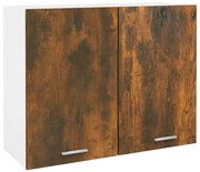 vidaXL Wandkast hangend 80x31x60 cm bewerkt hout gerookt eikenkleurig