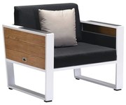 York lounge tuinstoel aluminium wit teak