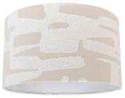 Stoffen lampenkap wit met beige gestreept 35/35/20