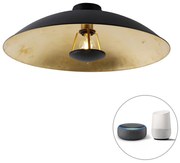 Smart plafondlamp met dimmer zwart met goud 60 cm incl. Wifi A60 - Emilienne Modern E27 rond Binnenverlichting Lamp