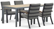 Tuinset 4 personen 180 cm Aluminium/teak Grijs Osmen Midura/Borello