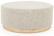 Eleonora Avah Ronde Hocker Taupe Met Eiken Rand