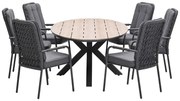 Garden Impressions Aleria tuinset 7-delig - Tulli tuintafel 220x115xH75 cm - light teak vironwood