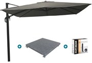 Nesling Coolfit zweefparasol 3x3 - antraciet - voet en hoes