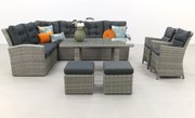 Lounge/diningset San Marino - Paloma grijs + 2x Mante tuinstoel
